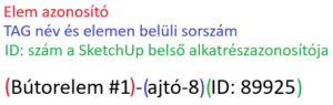 Szabászlista SketchUp plugin bútorelem számozás