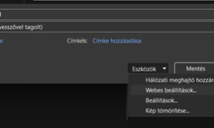 Eszközök / Webes beállítások